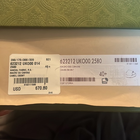 Gucci macro GG canvas camel ebony fabric sandal - Picture 7 of 7